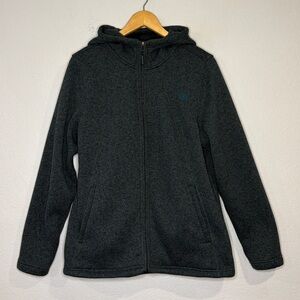 The North Face Crescent hooded sweater fleece full zip jacket forest green XL
